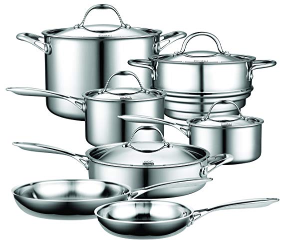 Cooks Standard NC00232 12-Piece Multi-Ply Clad Stainless Steel cookware Set