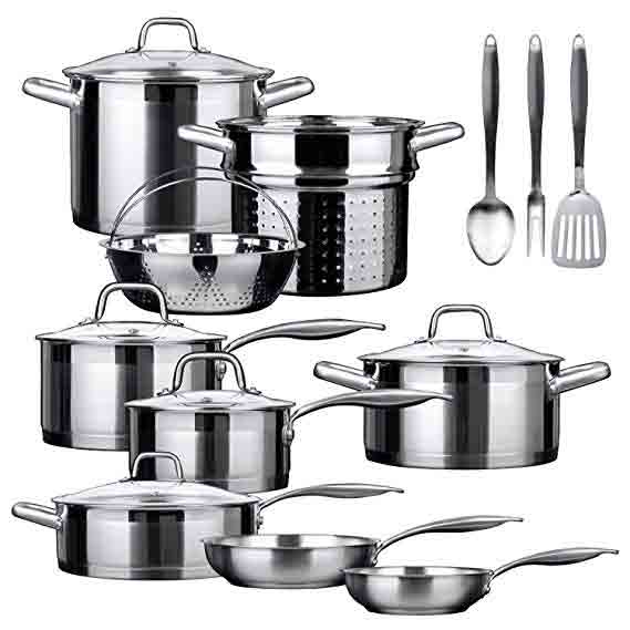 Duxtop SSIB-17 Professional 17-piece Stainless Steel Induction Cookware Set