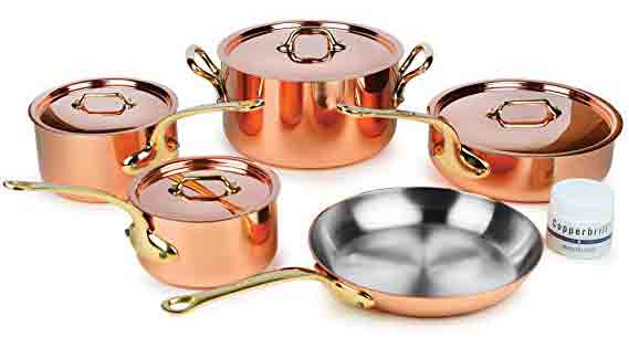Mauviel M’heritage 9-Piece Set (Best Copper Cookware Set)