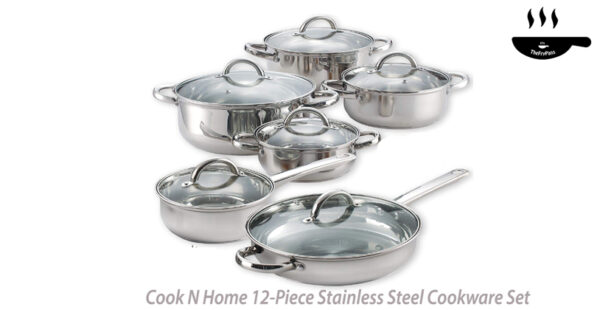 Cook N Home 12 Piece Stainless Steel Cookware Set