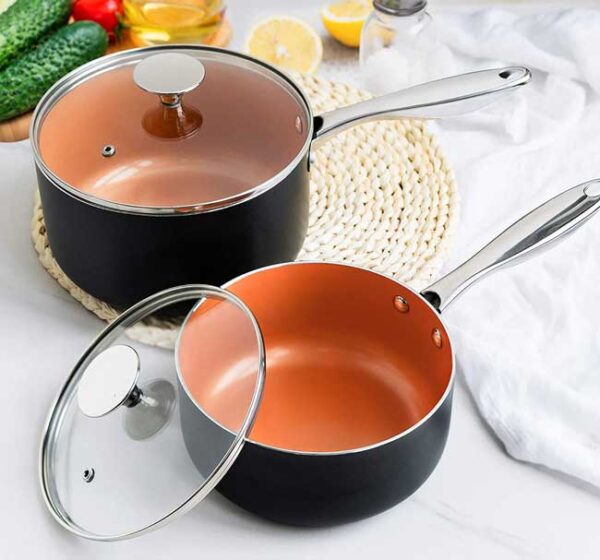 copper saucepan set
